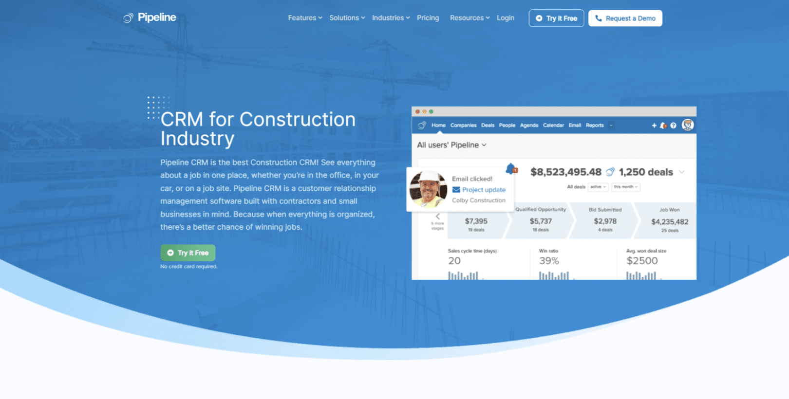 Crm system for construction
