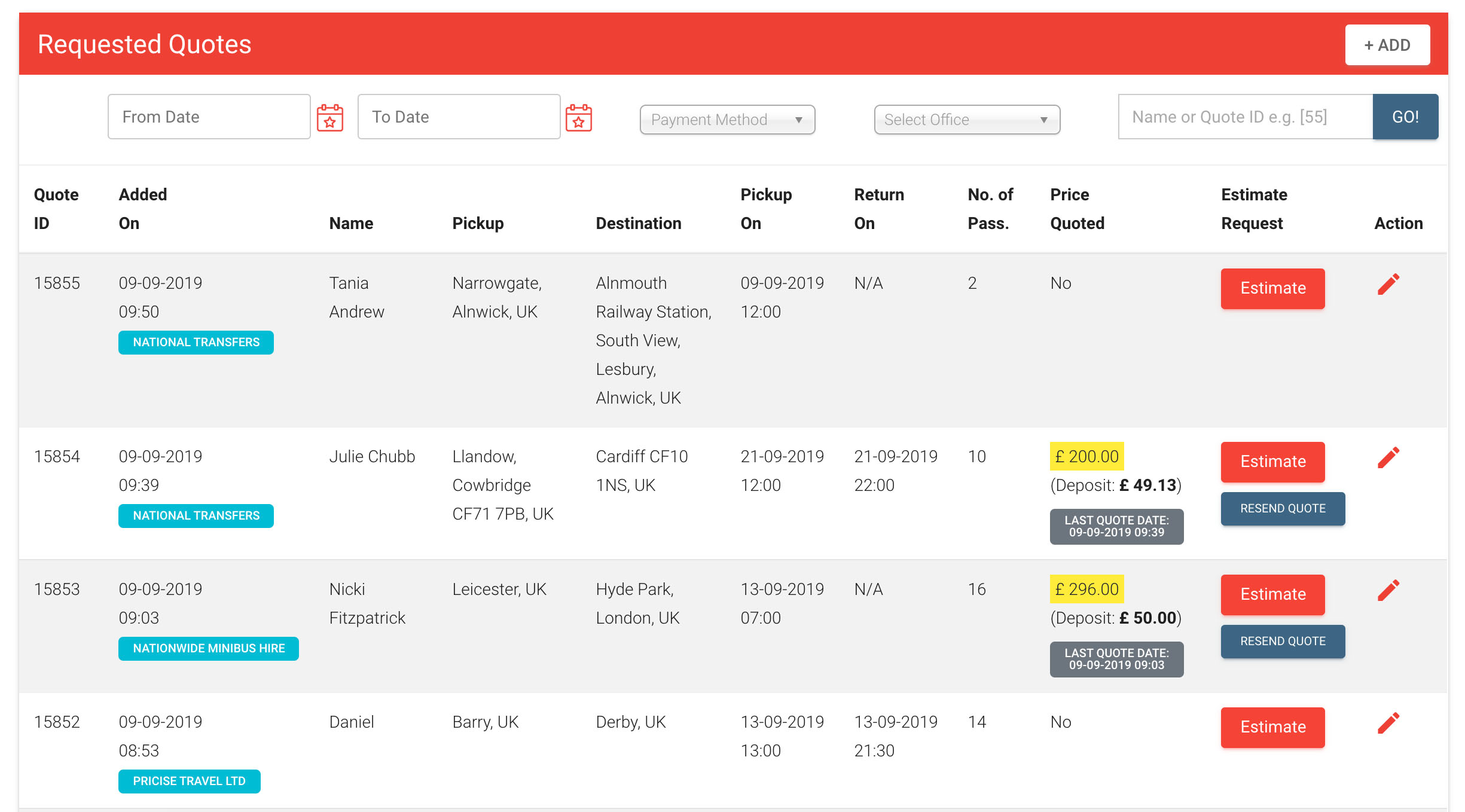 Crm transport